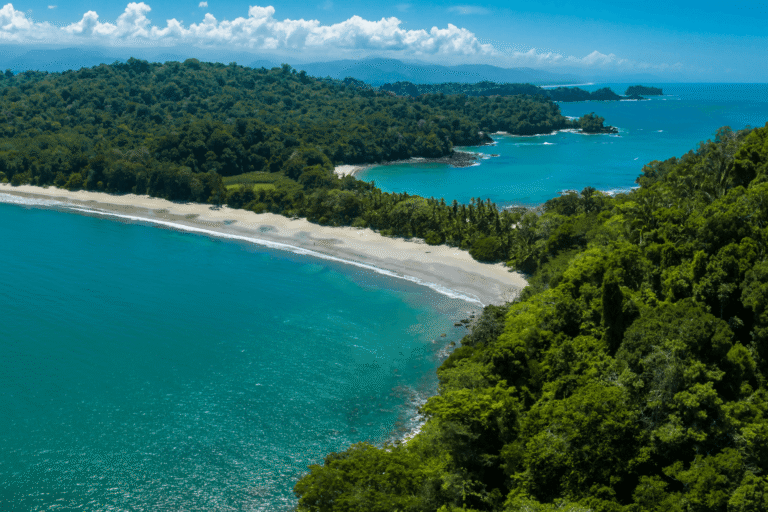 Scenic Costa Rica beach landscape for one-way car rental road trips